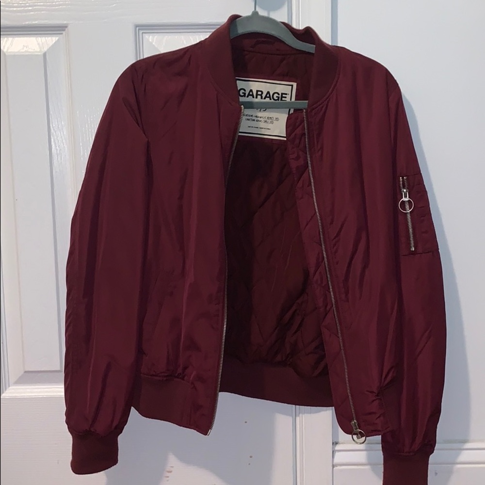 Burgundy Bomber Jacket